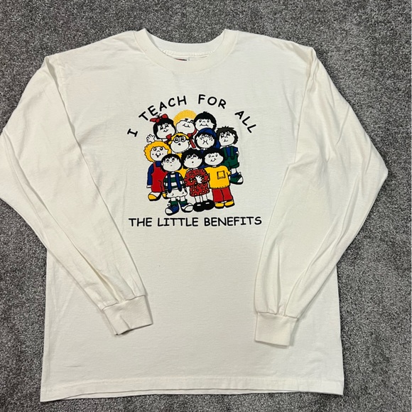 Fruit of the Loom Tops - Vintage teacher shirt womens large white long sleeve fruit of the‎ loom school